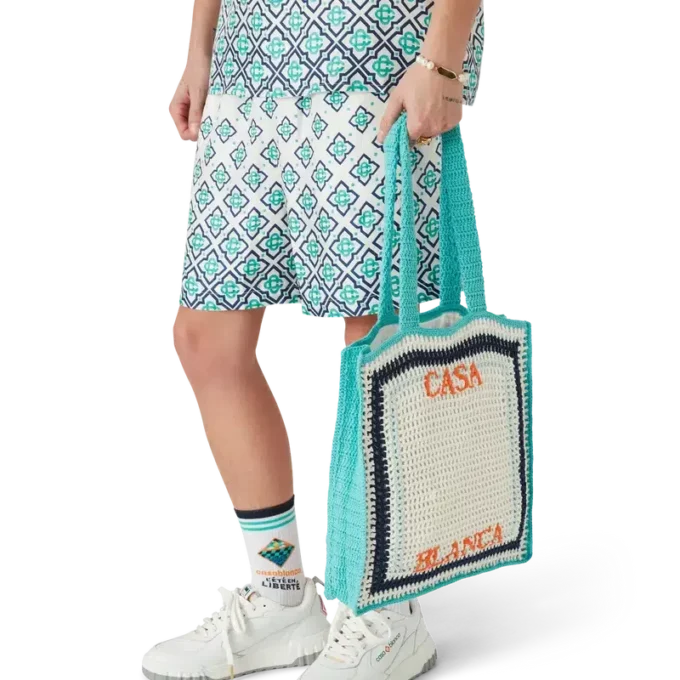 Gestreepte gehaakte tas