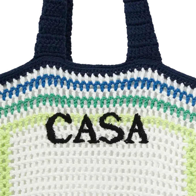 Gestreepte gehaakte tas