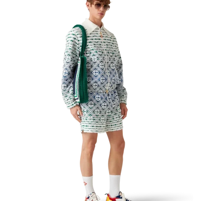 Gestreepte gehaakte tas