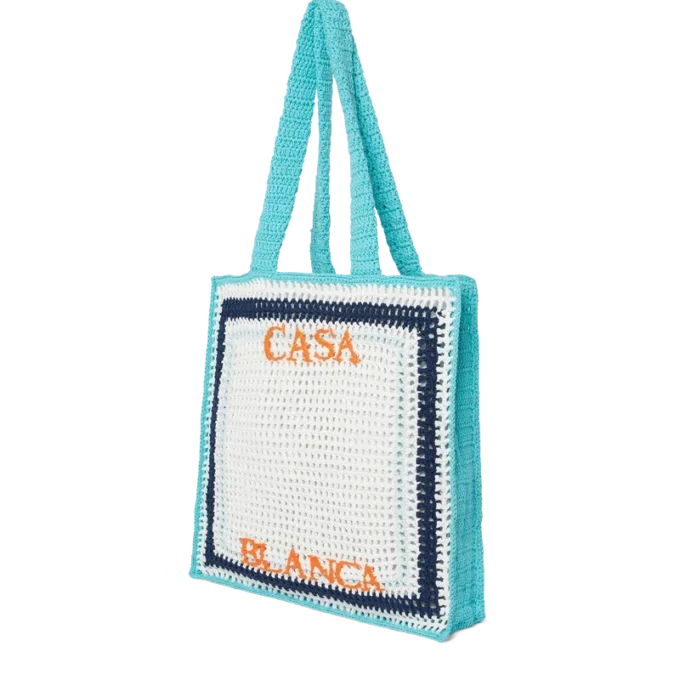 Gestreepte gehaakte tas