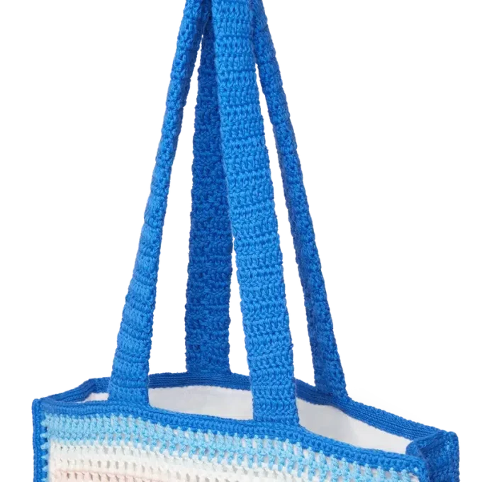 Gestreepte gehaakte tas