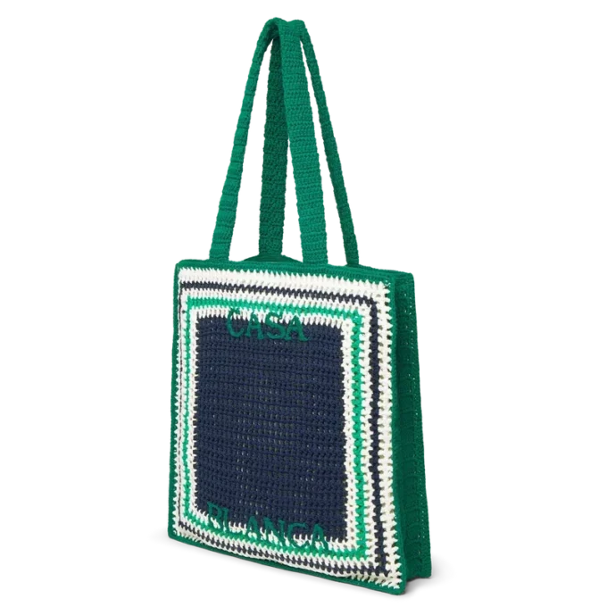 Gestreepte gehaakte tas