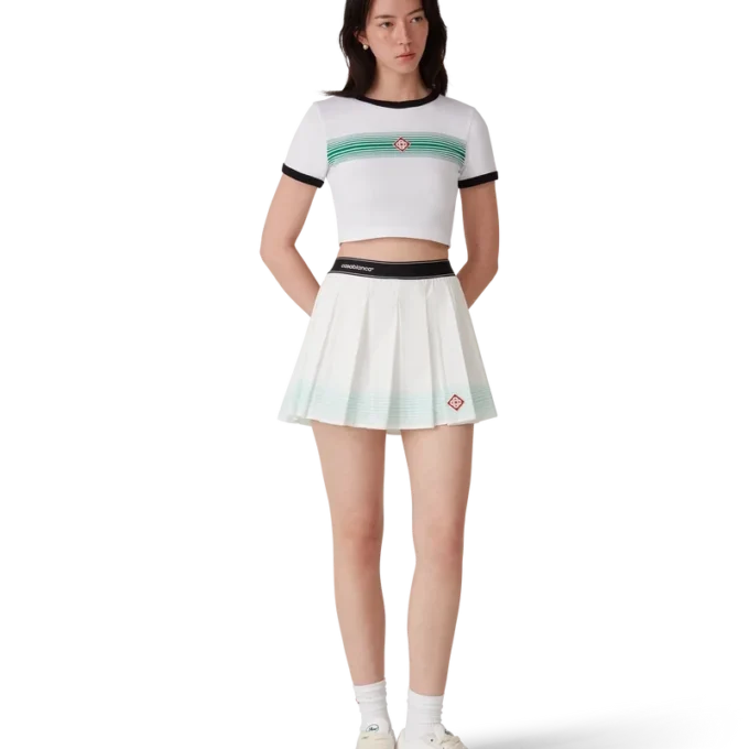 Gestreepte geplooide minirok