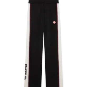 Gestreepte merino-gebreide broek