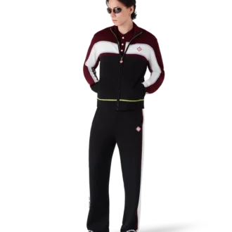 Gestreepte merino-gebreide broek