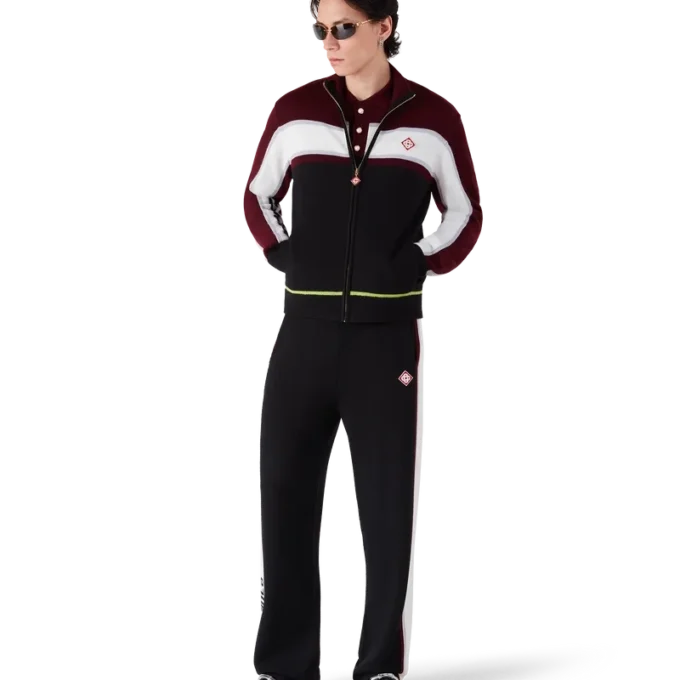 Gestreepte merino-gebreide broek Gestreepte merino-gebreide broek