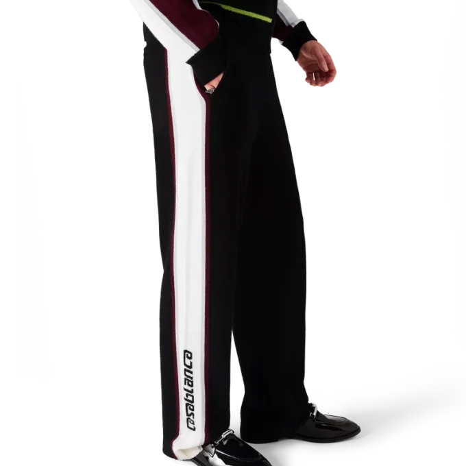 Gestreepte merino-gebreide broek Gestreepte merino-gebreide broek