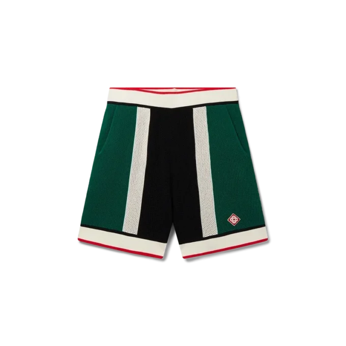 Gestreepte mesh-Shorts