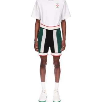 Gestreepte mesh-Shorts