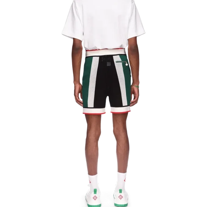Gestreepte mesh-Shorts