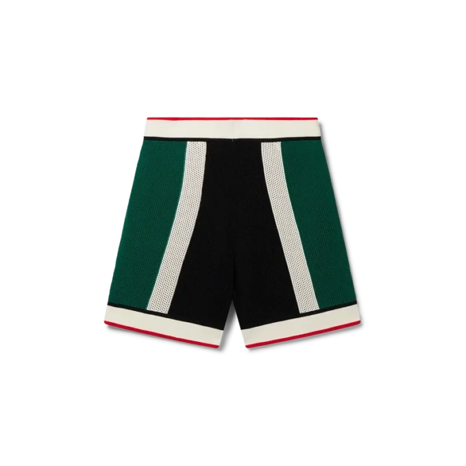 Gestreepte mesh-Shorts