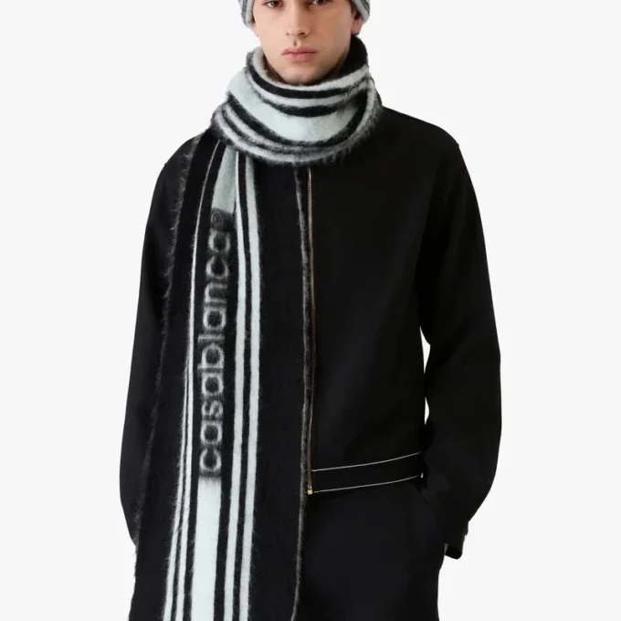 Gestreepte mohair sjaal