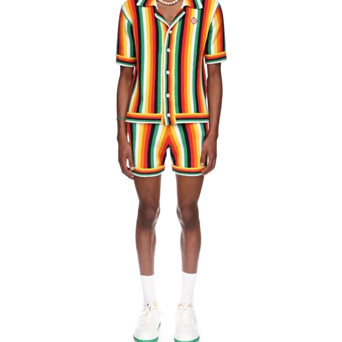 Gestrept badstof overhemd