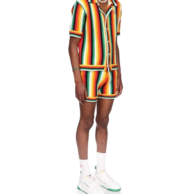 Gestrept badstof overhemd