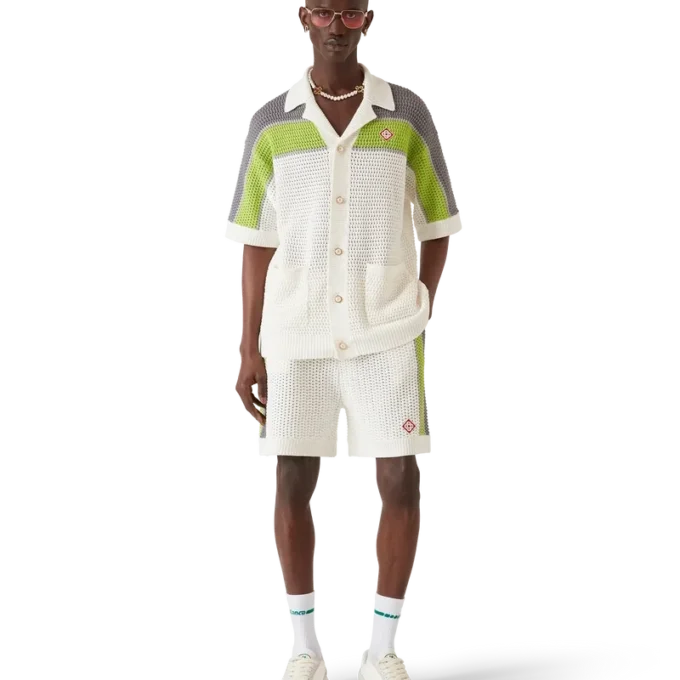 Gestrept gehaakt overhemd