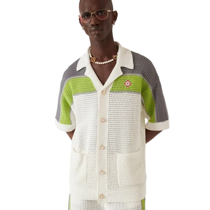 Gestrept gehaakt overhemd