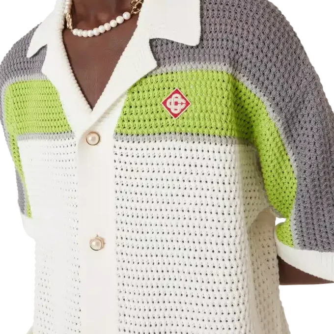 Gestrept gehaakt overhemd