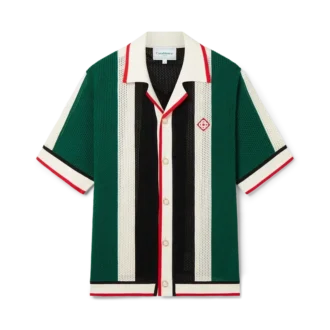 Gestrept mesh-overhemd