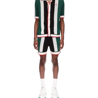 Gestrept mesh-overhemd