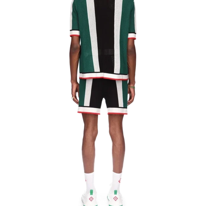 Gestrept mesh-overhemd