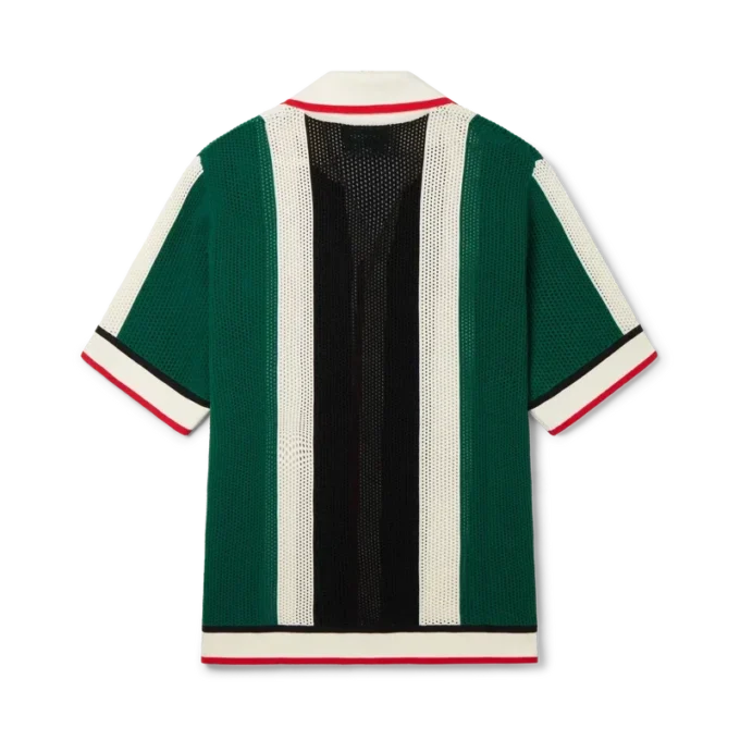 Gestrept mesh-overhemd