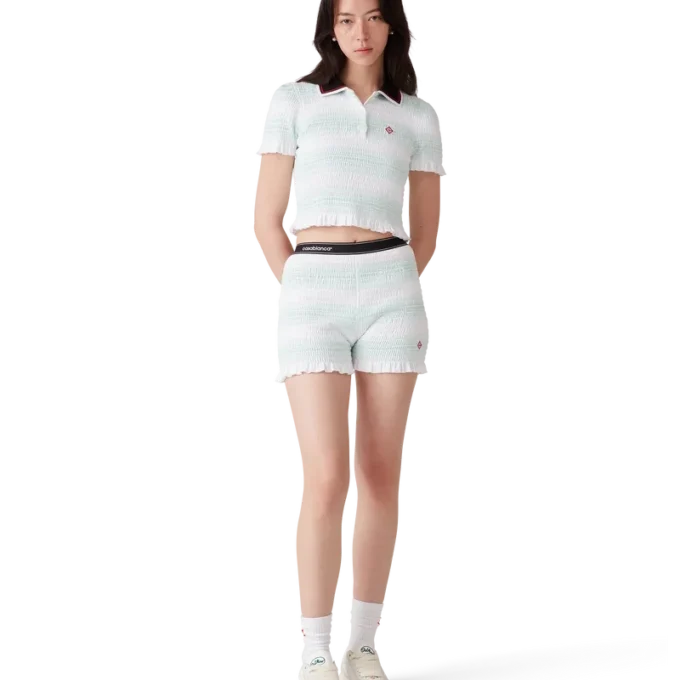 Gestrept overhemd met plooien