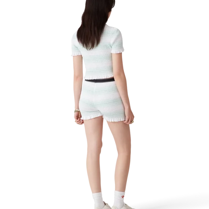 Gestrept overhemd met plooien