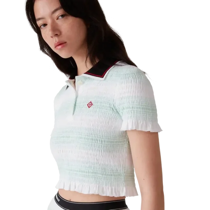 Gestrept overhemd met plooien