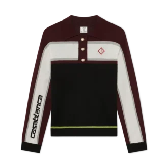 Gestrept oversized poloshirt met lange mouwen Gestrept oversized poloshirt met lange mouwen