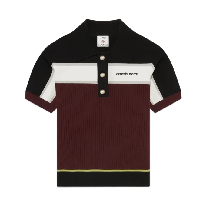 Gestrept poloshirt met korte mouwen