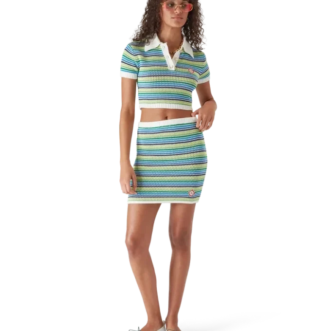 Gestrept poloshirt met korte mouwen