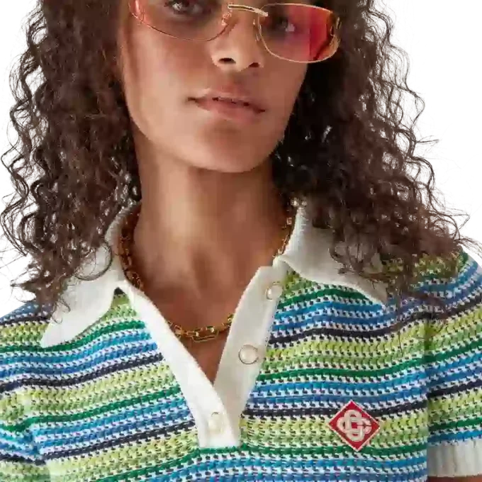 Gestrept poloshirt met korte mouwen