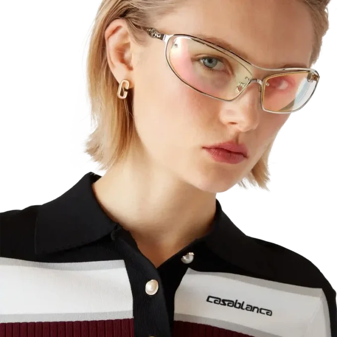 Gestrept poloshirt met korte mouwen