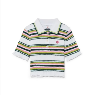 Gestreptes cropped Poloshirt