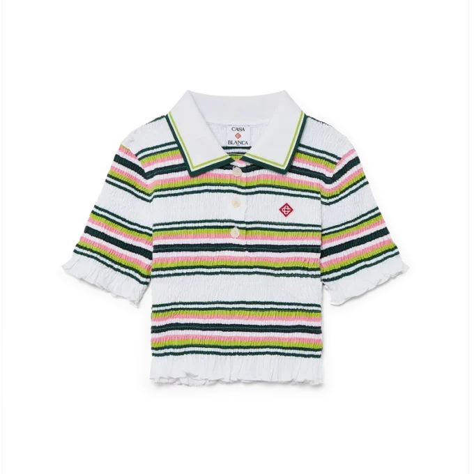 Gestreptes cropped Poloshirt