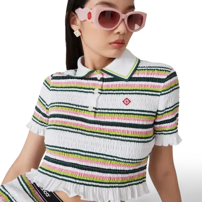 Gestreptes cropped Poloshirt