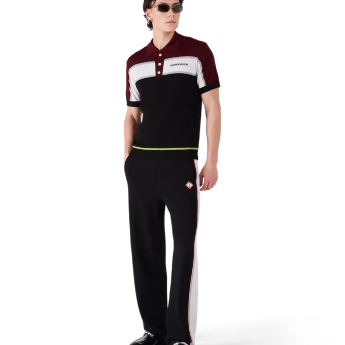 Gestreptes merino-Poloshirt