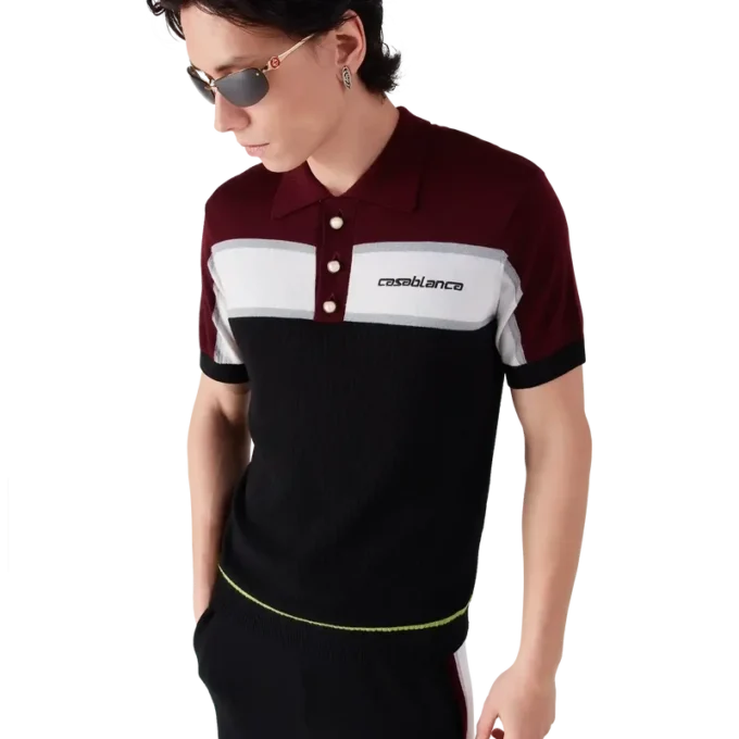 Gestreptes merino-Poloshirt