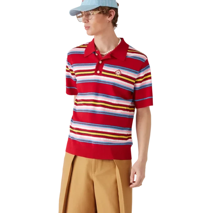 Gestreptes oversized Poloshirt