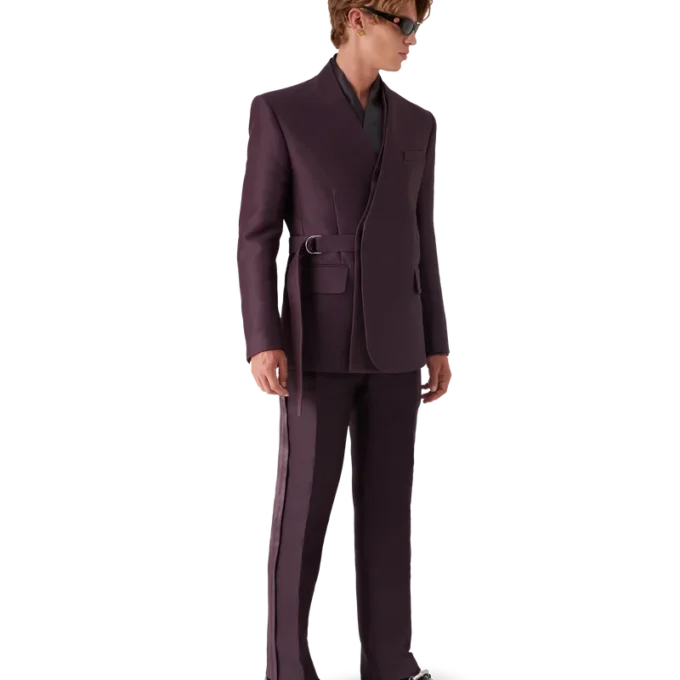 Getailleerd wikkeljasje van wol-zijde mix