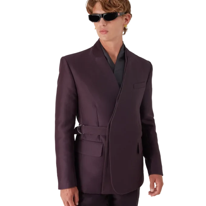 Getailleerd wikkeljasje van wol-zijde mix