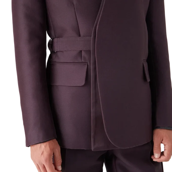 Getailleerd wikkeljasje van wol-zijde mix