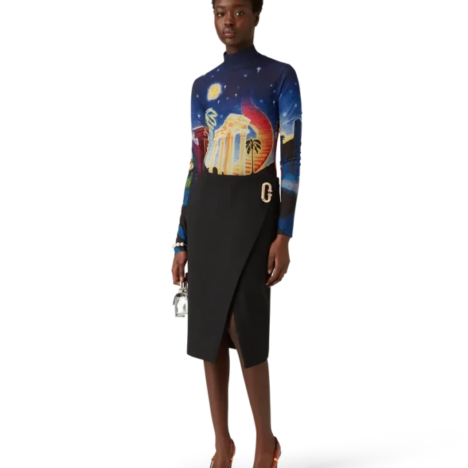 Chrome Arch Slingback Pump