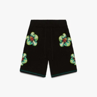 Glitch Orchid geborduurde gehaakte short