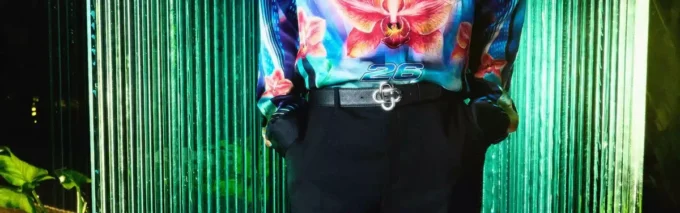 Glitch Orchid oversized T-shirt met korte mouwen