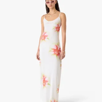 Glitch Orchid zachte geribde maxi-jurk Glitch Orchid zachte geribde maxi-jurk