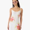 Glitch Orchid zachte geribde maxi-jurk