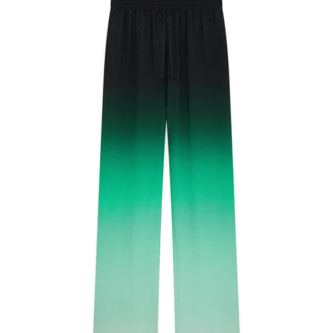 Gradient Ping Pong Jacquard zijden broek