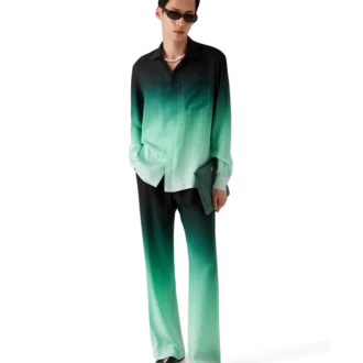 Gradient Ping Pong Jacquard zijden broek