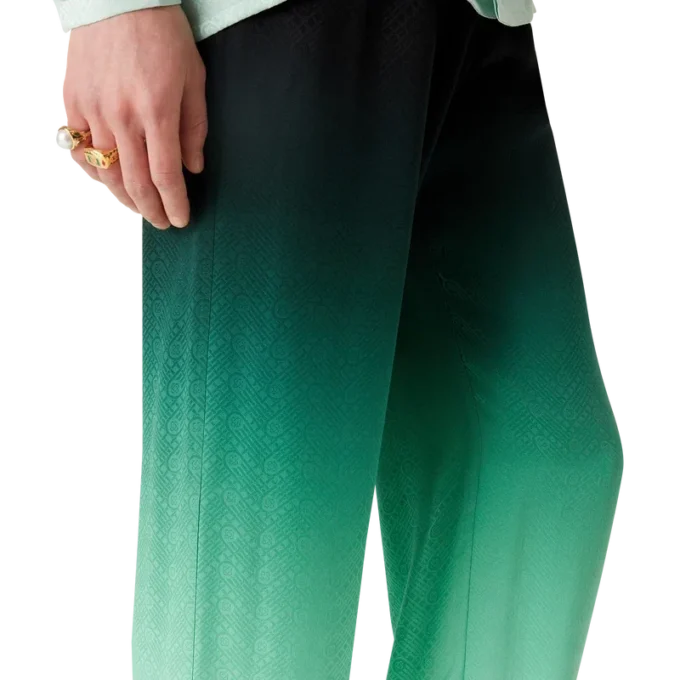 Gradient Ping Pong Jacquard zijden broek